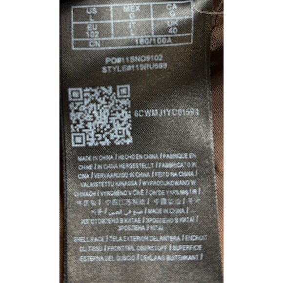 Guess Moto Hoodie Jacket Mens Large Faux Leather Brown Hooded Removable Insert - Picture 8 of 14